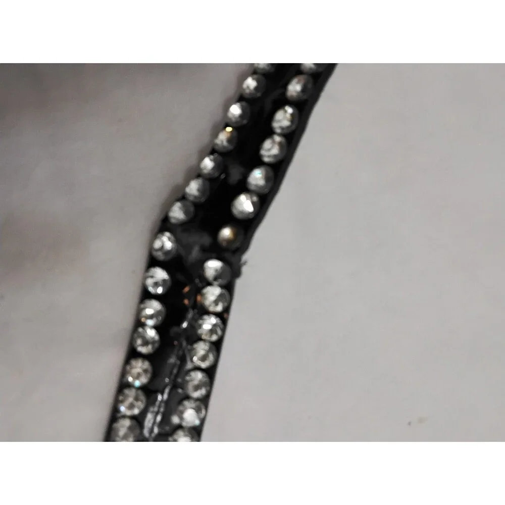 Womens  Sz XLarge Belt Leather Black Studded Cowgirl Bling